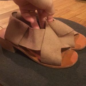 Adetacher bandage cotton wrap heeled sandals